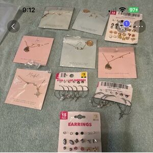 Earrings and matching necklace and earrings